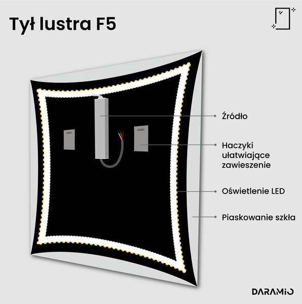 Lustro łazienkowe z oświetleniem LED F5