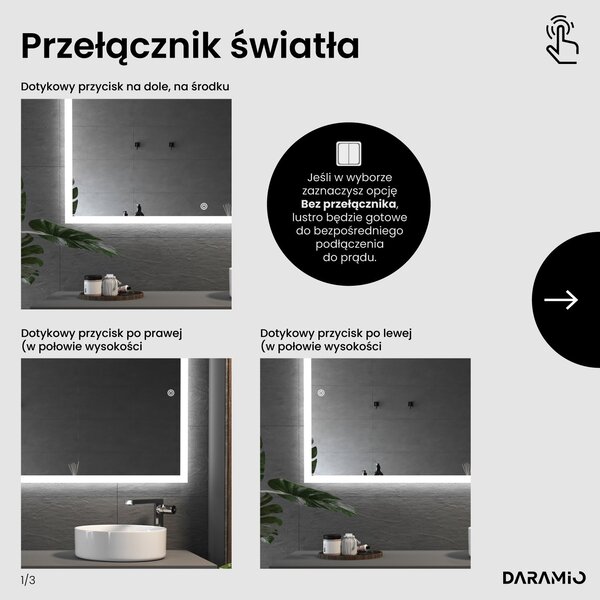 Lustro łazienkowe z oświetleniem LED F1