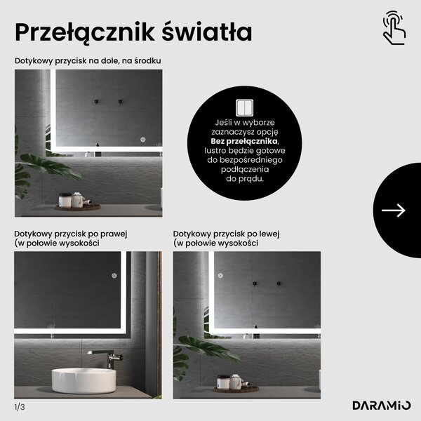 Lustro łazienkowe z oświetleniem LED F2
