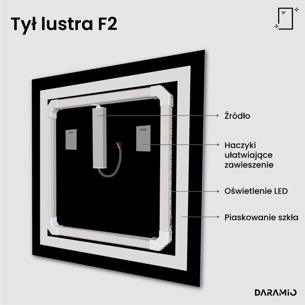 Lustro łazienkowe z oświetleniem LED F2