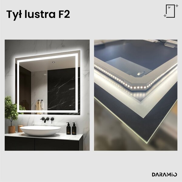 Lustro łazienkowe z oświetleniem LED F2