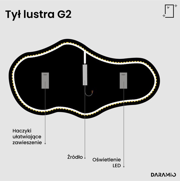 Lustro łazienkowe LED w kształcie chmury G2