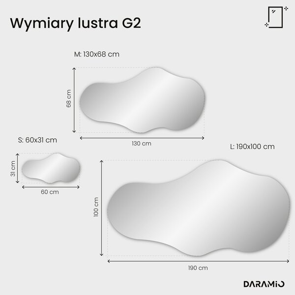 Lustro łazienkowe LED w kształcie chmury G2