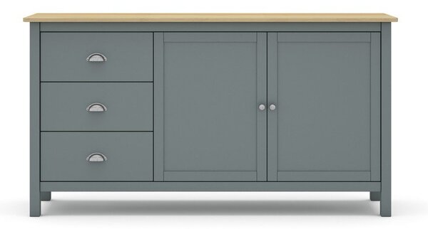 Szarozielona komoda z litego drewna sosnowego 150x80x40 cm Misti – Marckeric