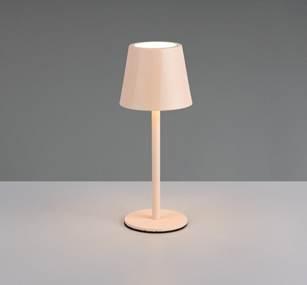 Kremowa lampa stołowa LED z metalowym kloszem (wysokość 21 cm) Diaz – Reality