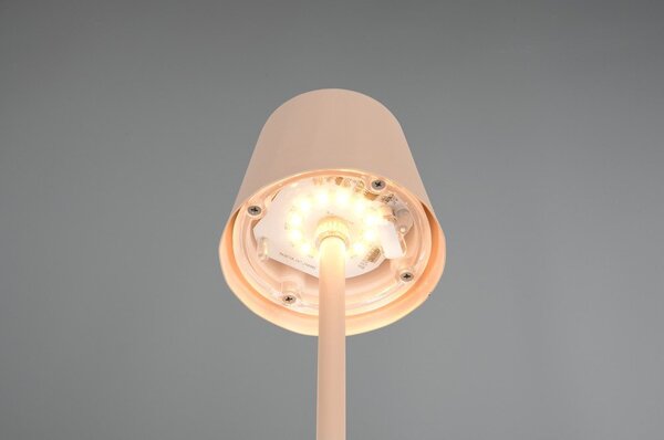 Kremowa lampa stołowa LED z metalowym kloszem (wysokość 21 cm) Diaz – Reality