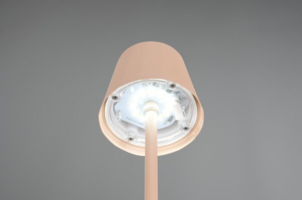 Kremowa lampa stołowa LED z metalowym kloszem (wysokość 21 cm) Diaz – Reality