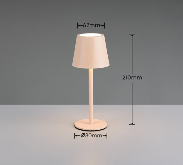 Kremowa lampa stołowa LED z metalowym kloszem (wysokość 21 cm) Diaz – Reality