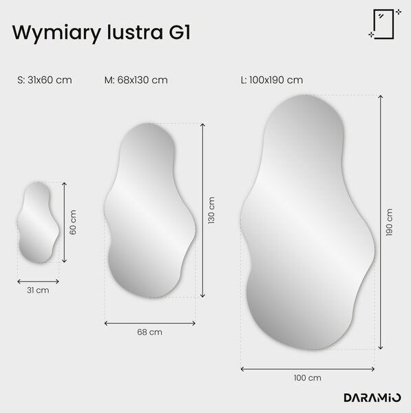 Falowane lustro łazienkowe LED G1