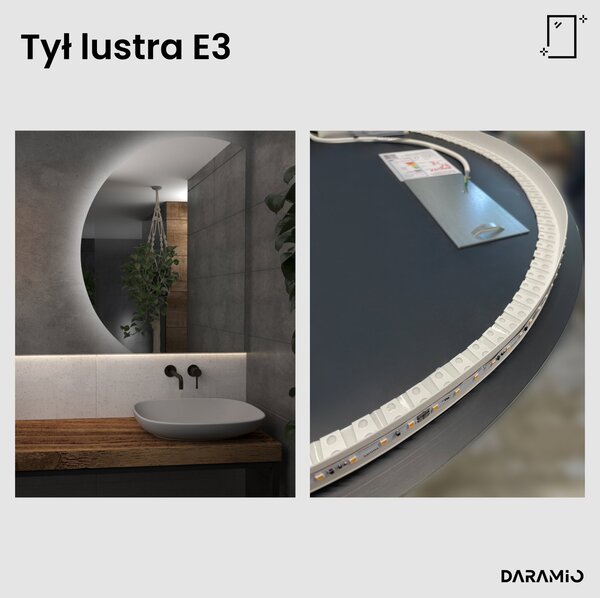 Okrągłe lustro łazienkowe z oświetleniem LED E3