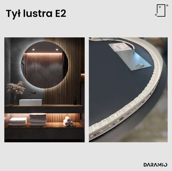Okrągłe lustro łazienkowe z oświetleniem LED E2