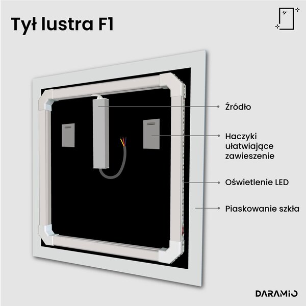Lustro łazienkowe z oświetleniem LED F1