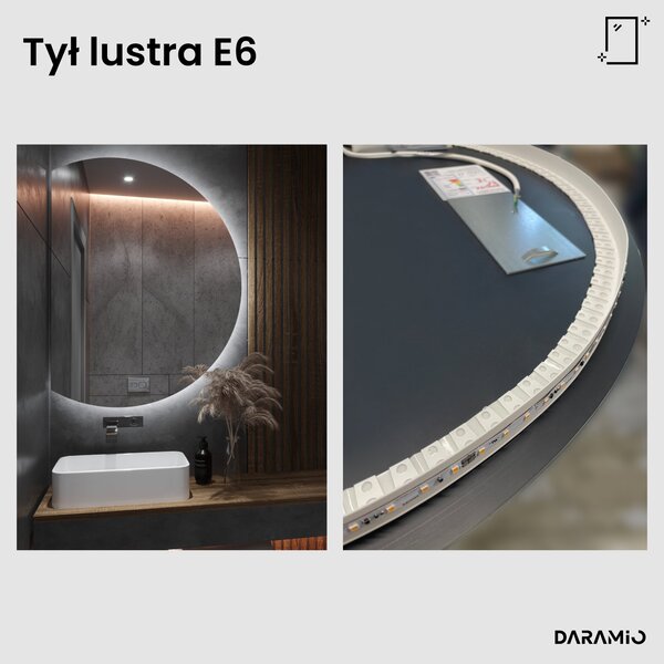 Okrągłe lustro łazienkowe z oświetleniem LED E6