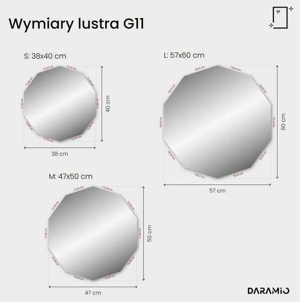 Nietypowe lustro łazienkowe z oświetleniem LED G11
