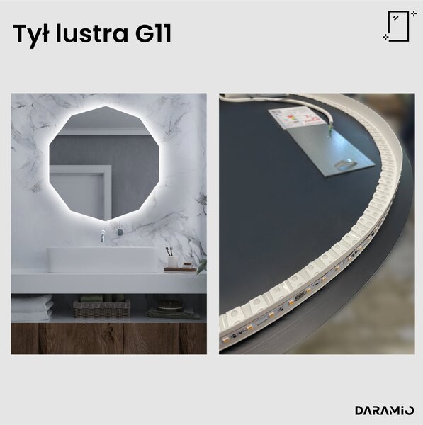 Nietypowe lustro łazienkowe z oświetleniem LED G11