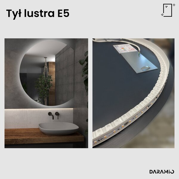 Okrągłe lustro łazienkowe z oświetleniem LED E5