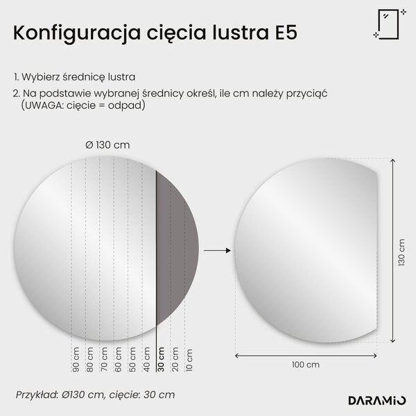 Okrągłe lustro łazienkowe z oświetleniem LED E5