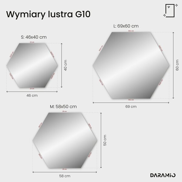 Nietypowe lustro łazienkowe z oświetleniem LED G10