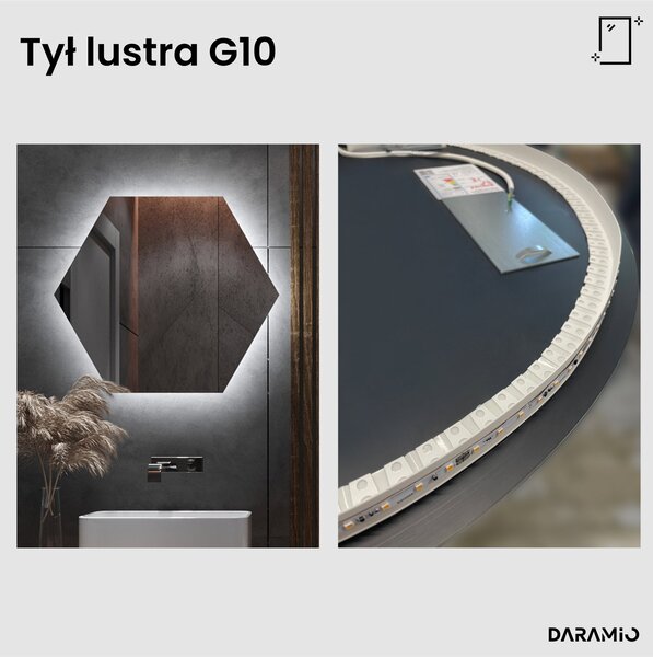 Nietypowe lustro łazienkowe z oświetleniem LED G10
