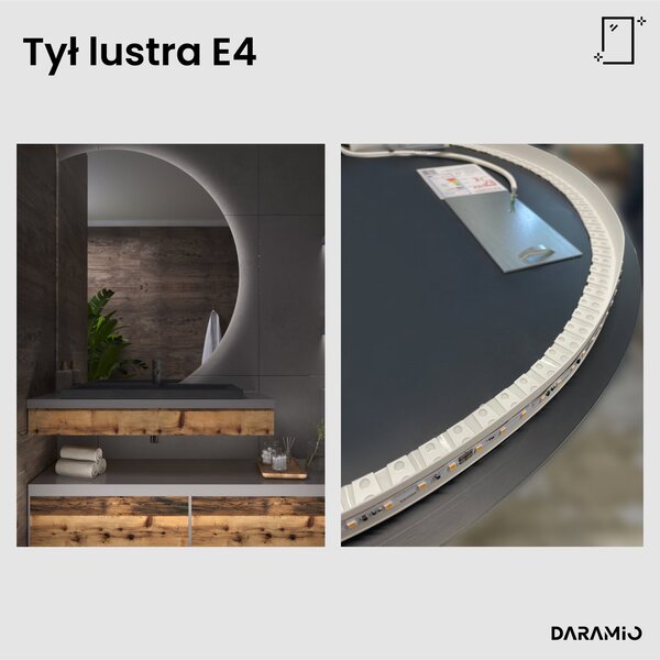 Okrągłe lustro łazienkowe z oświetleniem LED E4