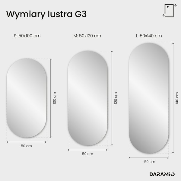 Nietypowe lustro łazienkowe z oświetleniem LED G3