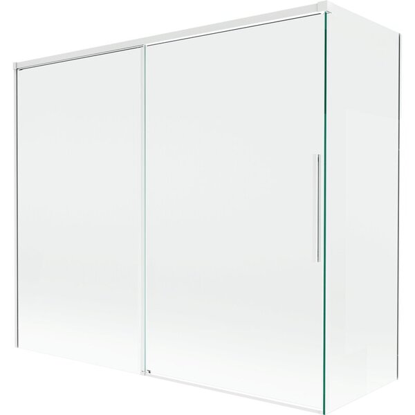 Mexen Rox parawan nawannowy 2-skrzydłowy rozsuwany 180 + 80 x 150 cm, transparent, biały - 8C9-180-080-20-00