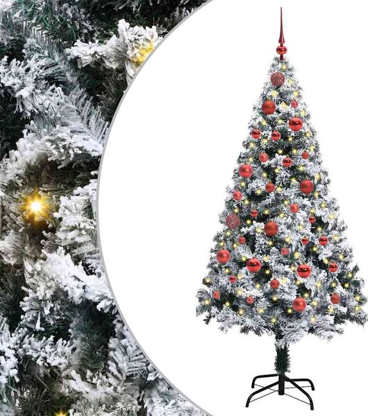 Sztuczna choinka z podstawą Biały 150 cm PVC i Stal i Plastik