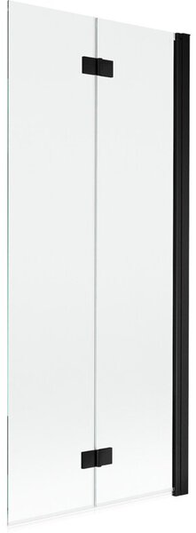 Mexen Mist parawan nawannowy 2-skrzydłowy prawy 80 x 150 cm, transparent, czarny - 8A9-080-002-70-00-P