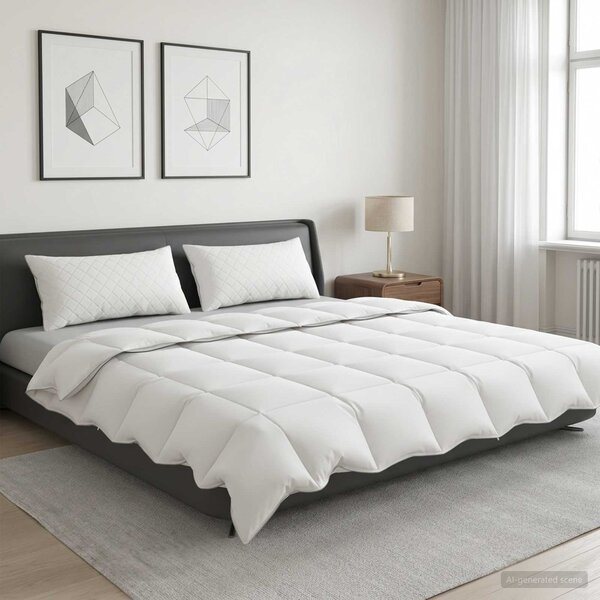 Kołdra FULDA 200 x 200 cm Lato 100 GSM 90% puch gęsi Biały