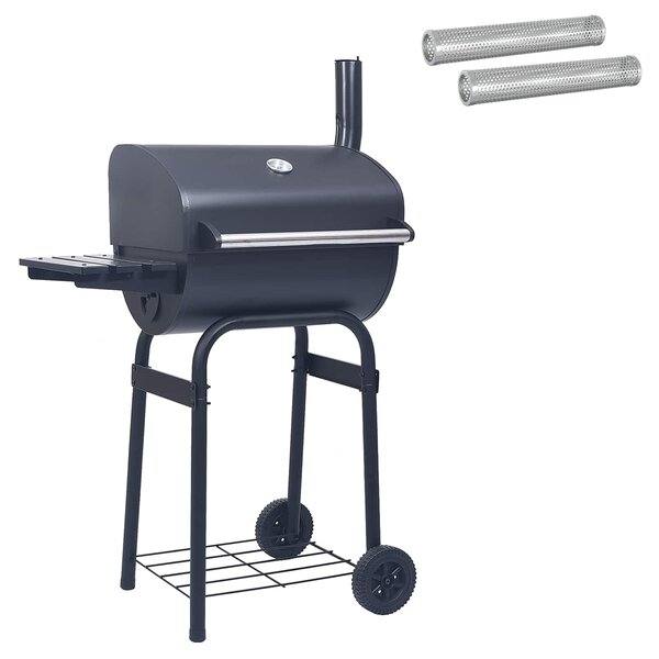 Grill węglowy 75 x 48 x 120 cm srebrny