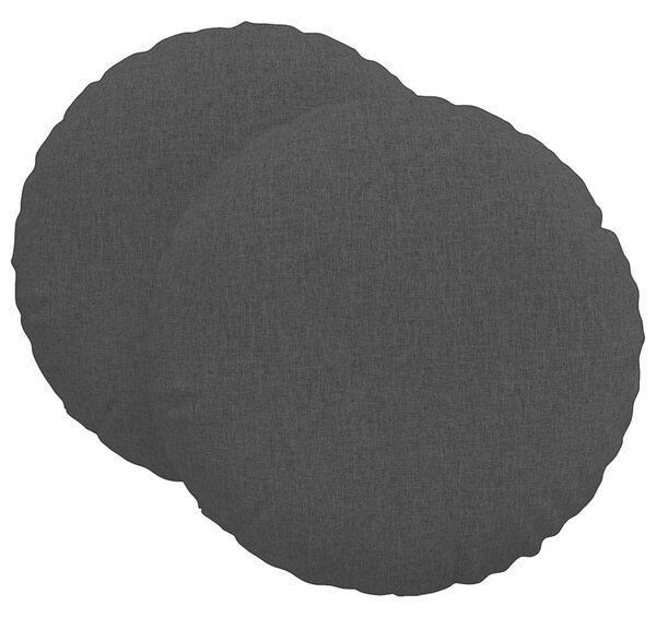 Poduszki na siedziska 2 pcs Czarny Ø80 x 29 cm tkanina