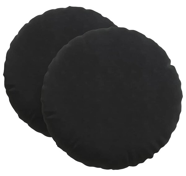 Poduszki na siedziska 2 pcs Czarny Ø 80 x 29 cm Aksamit