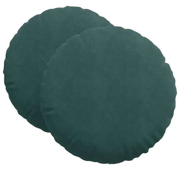 Poduszki na siedziska 2 pcs Ciemna zieleń Ø 80 x 29 cm Aksamit