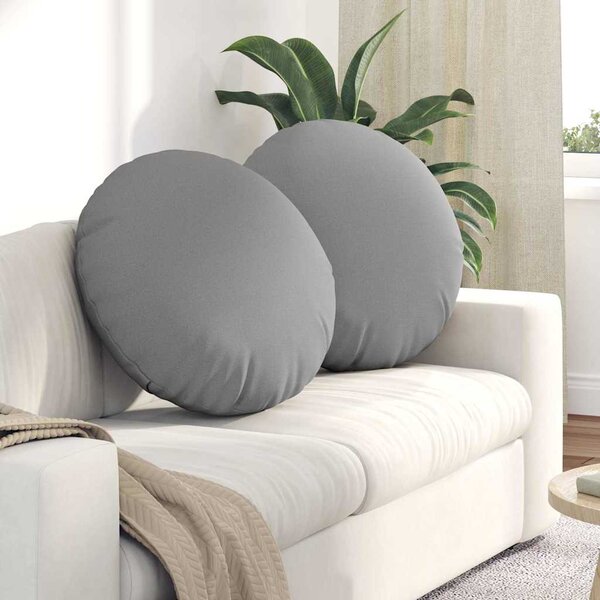 Poduszki na siedziska 2 pcs Szary chmur Ø80 x 29 cm tkanina