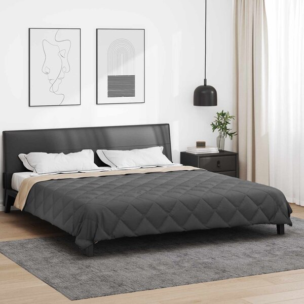 Letni Kołdra Antracyt i Taupe 220 x 240 cm Mikrofibra