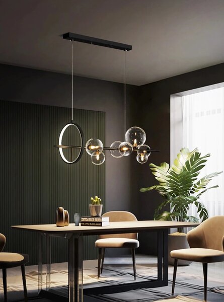 Żyrandol podłużny nad stół, lampa wisząca do kuchni - Boston Long 90cm domodes