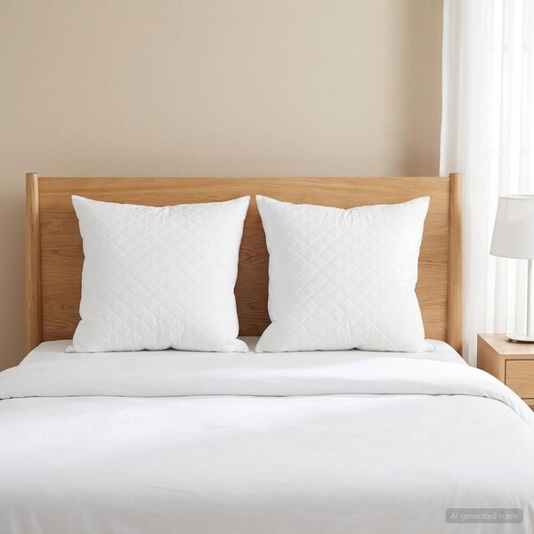 Poduszka FULDA 2 pcs 65 x 65 cm 100% puch i pierze gęsie Biały