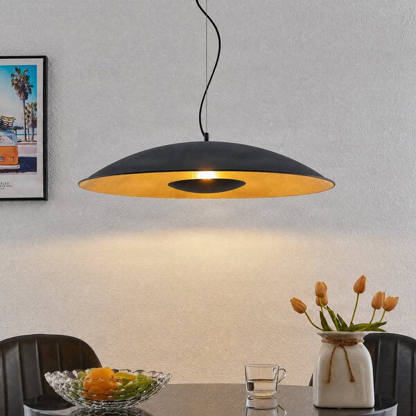 Lampa Wisząca Lindby, Narisara, ściemnialny, czarny, salon, metal, nowoczesny