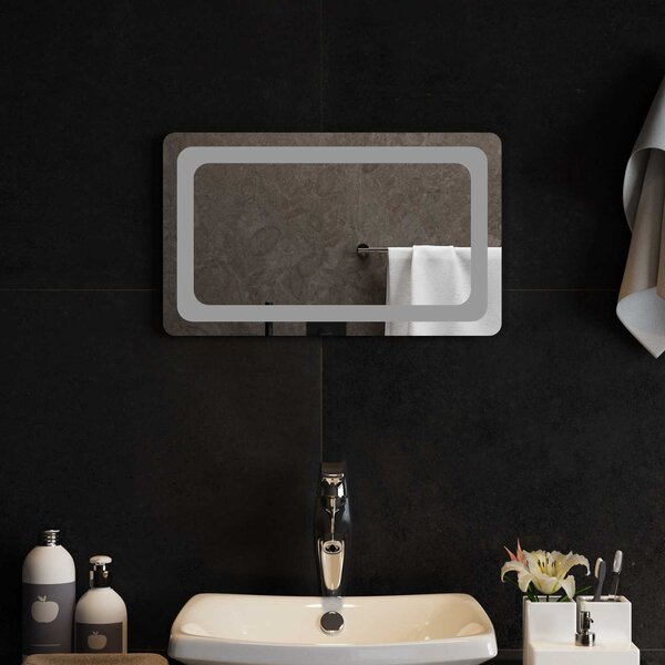 Lustro łazienkowe LED przezroczysty 50 x 30 cm szkło hartowane