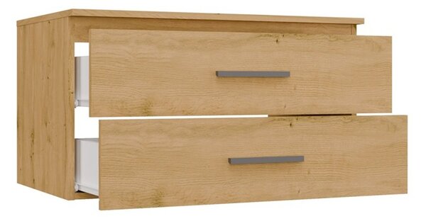 Wisząca szafka pod umywalkę 80 cm dąb artisan | Umeblowana.com