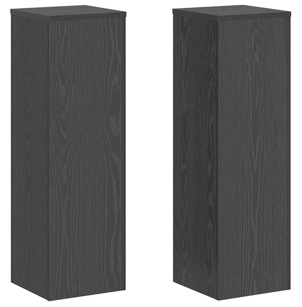 Stojak na rośliny 2 pcs Czarny Dąb 25 x 25 x 80 cm