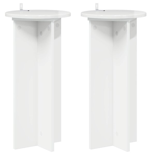 Stojak na rośliny 2 pcs Biały wysoki połysk 29,5 x 29,5 x 60 cm