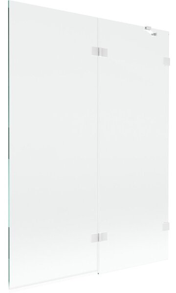 Mexen Lunar parawan nawannowy 2-skrzydłowy prawy 130 x 150 cm, transparent, biały - 897-130-100-20-00-P