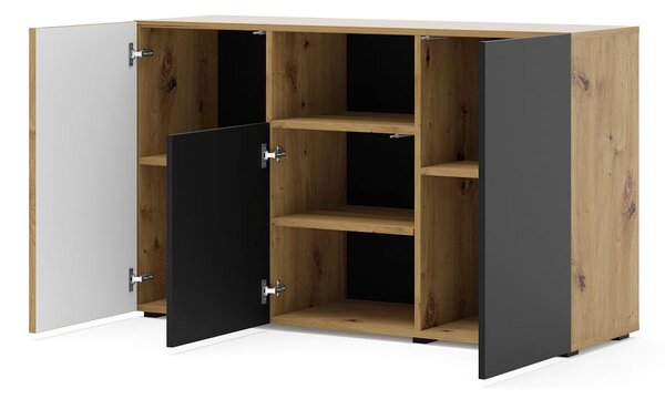 Komoda na ubrania do salonu artisan z czarnym | Umeblowana.com