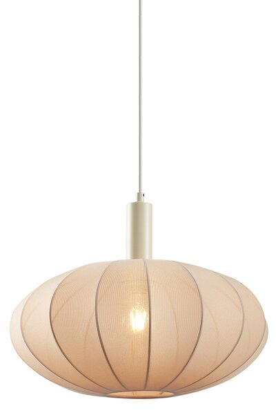 Lampa wisząca Japandi beżowa z materiałowym abażurem - Bida
