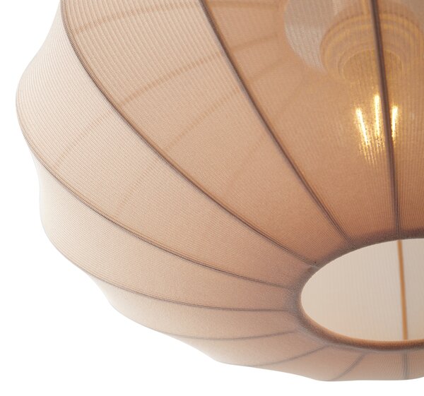 Lampa wisząca Japandi beżowa z materiałowym abażurem - Bida