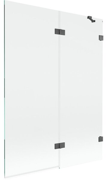Mexen Lunar parawan nawannowy 2-skrzydłowy prawy 130 x 150 cm, transparent, gun gray szczotkowany - 897-130-100-66-00-P