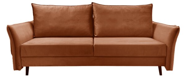 Sofa 3-osobowa COSIVO kanapa z funkcją spania ruda