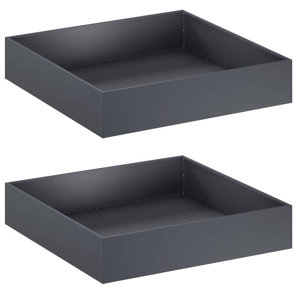 Doniczka ogrodowa 2 szt. antracytowy 80 x 80 x 20 cm