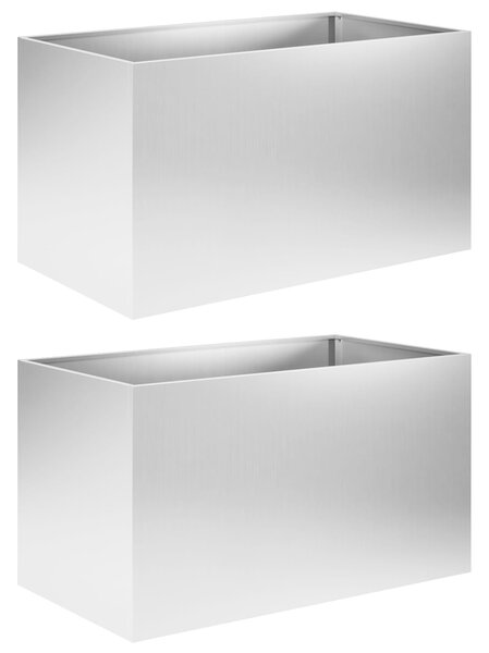 Doniczka ogrodowa 2 szt. srebrny 80 x 50 x 50 cm
